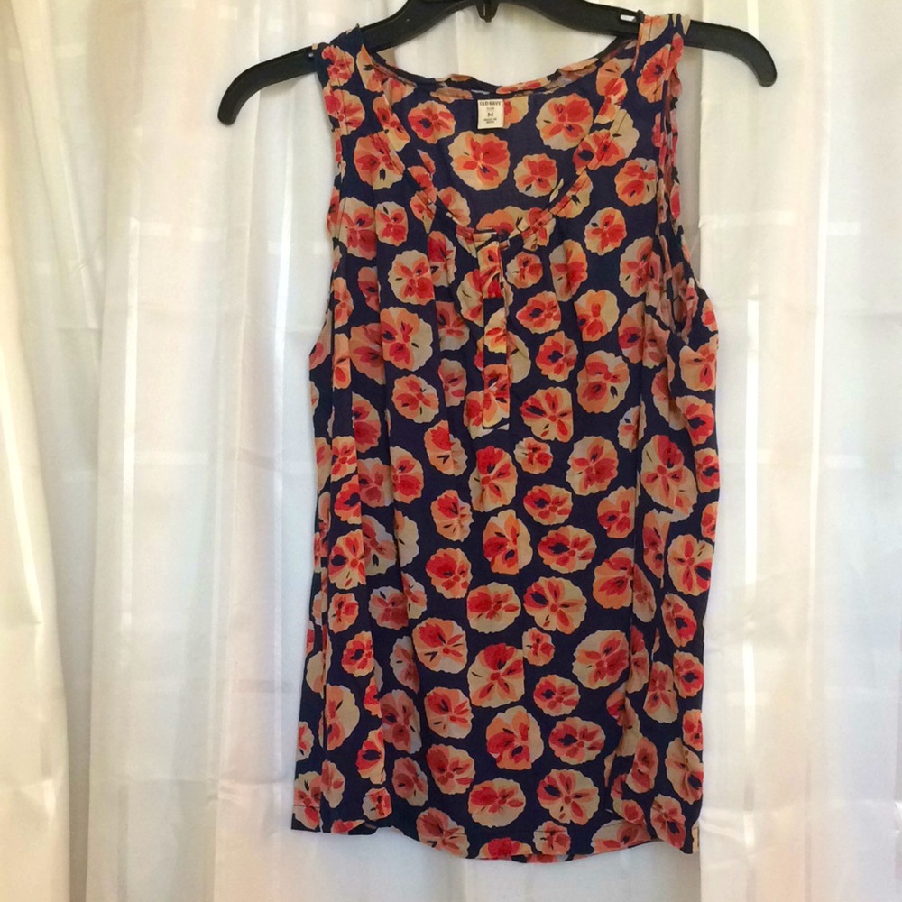 Old Navy Floral Sleeveless Blouse Sz M